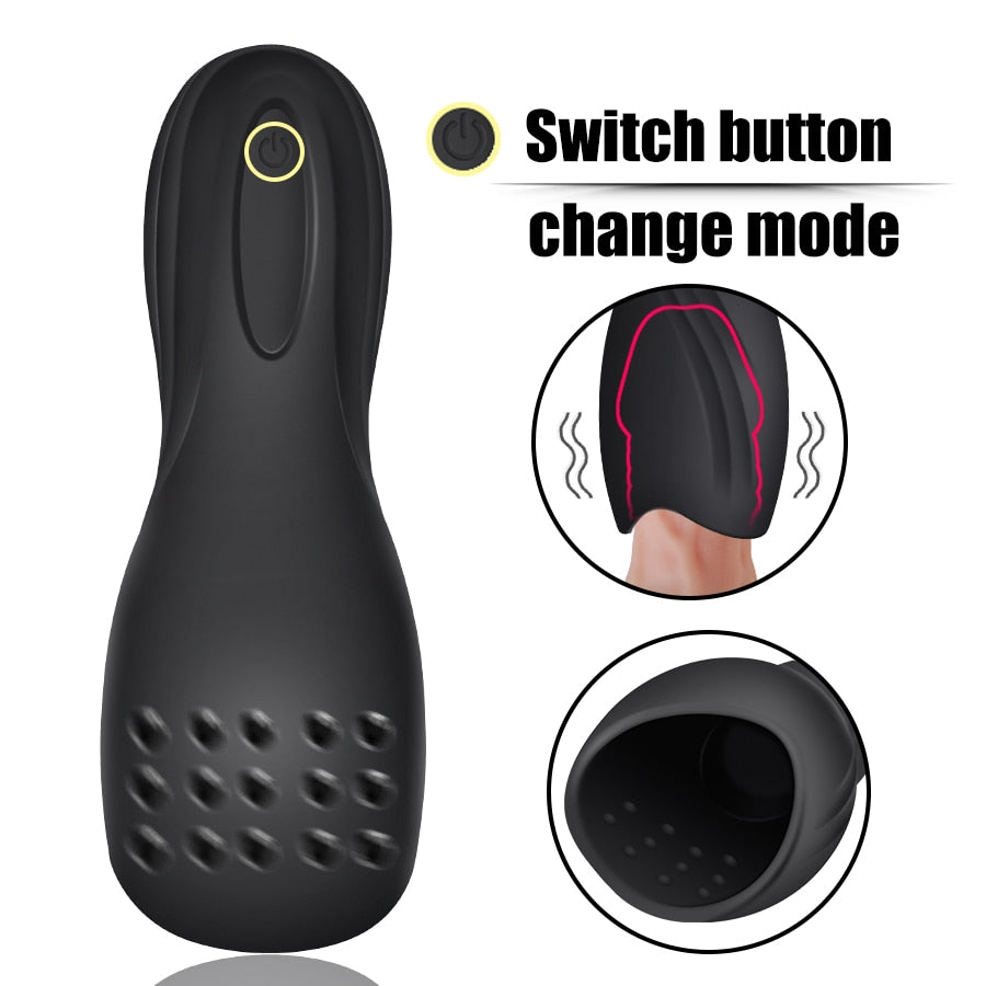 10 Modes Penis Delay Trainer Male Masturbator Vibrator Automatic Oral pic