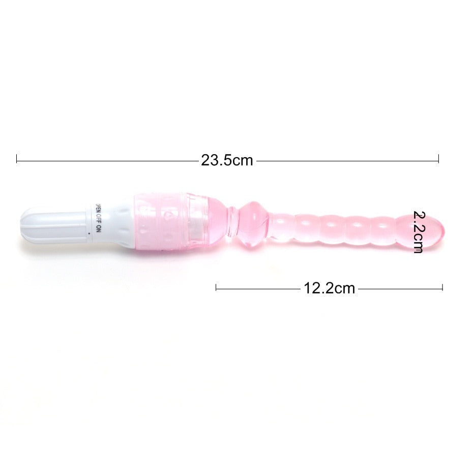 Jelly Vibrator Stick Long Anal Butt Plug Beads Silicone G-Spot Massag picture