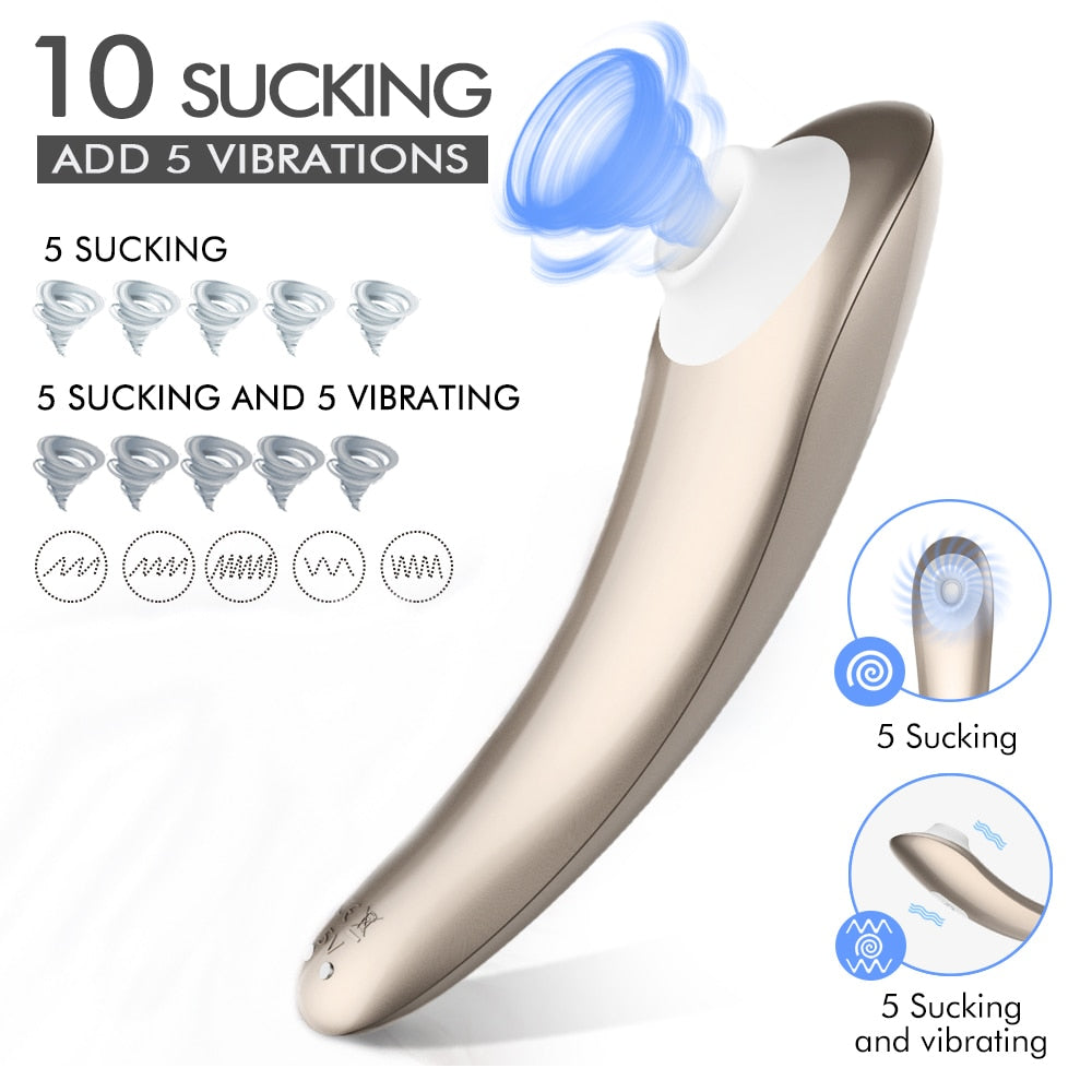 10 Sucking Tongue Nipple Vibrator Stimulator Clitoris Suction Oral pic