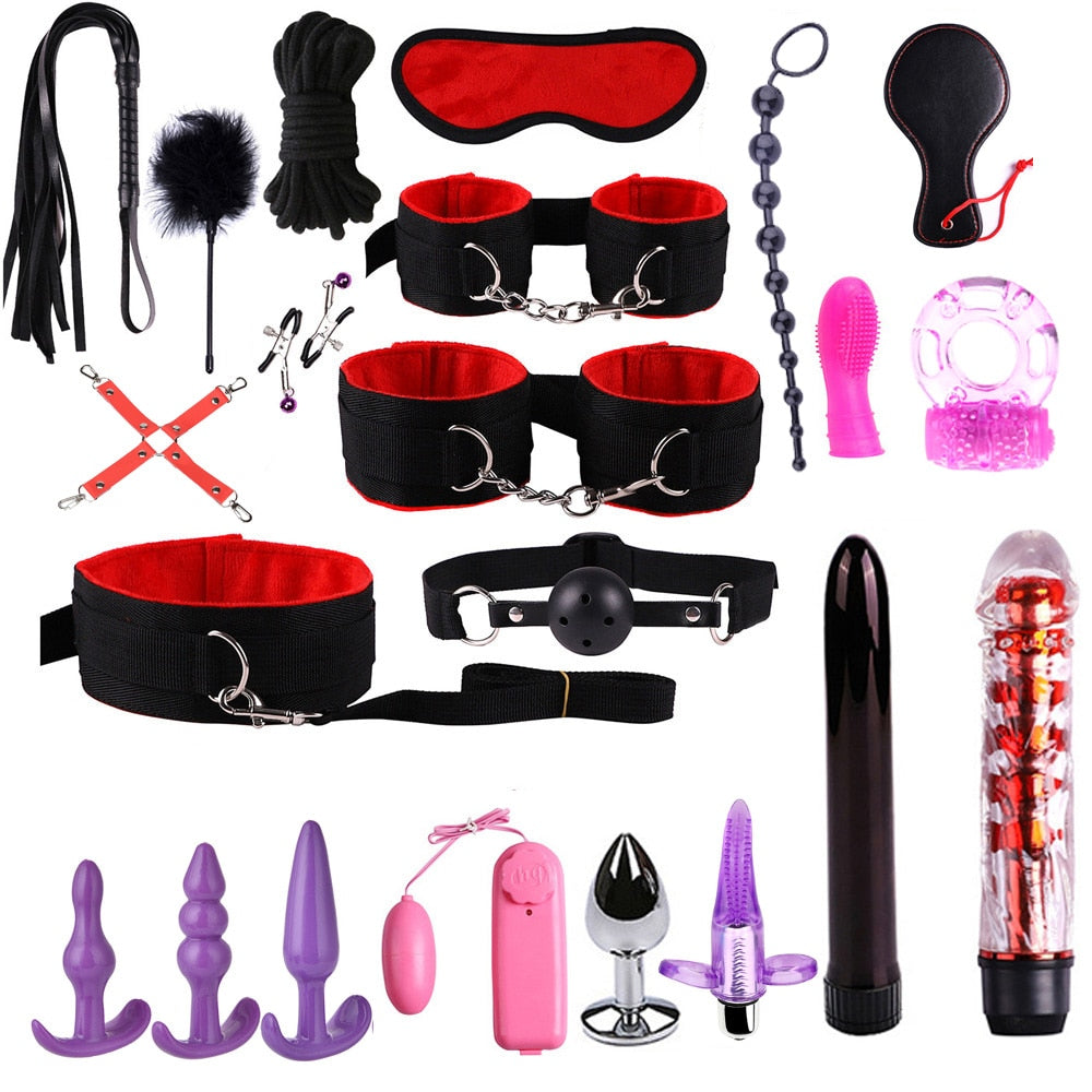 Sex Toys For Couples Handcuffs Whip Nipples Clip Blindfold Mouth Gag Adult Sex Toys image picture